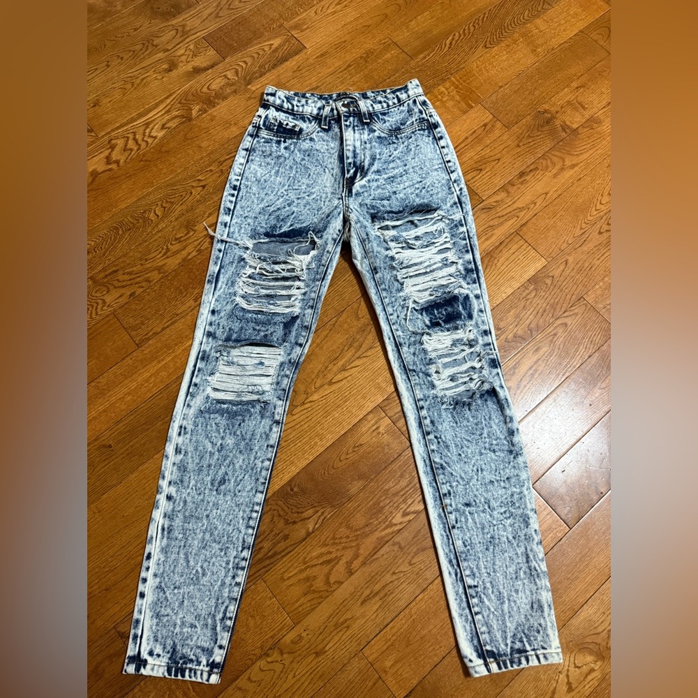 Fashion Nova Blue Acid Wash Denim